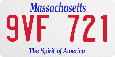 MA license plate 9VF721