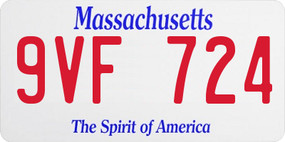 MA license plate 9VF724