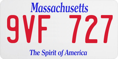 MA license plate 9VF727