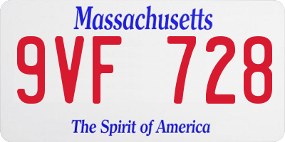 MA license plate 9VF728