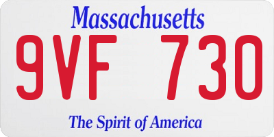 MA license plate 9VF730