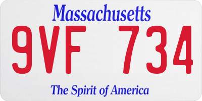 MA license plate 9VF734