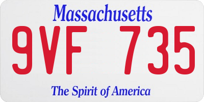 MA license plate 9VF735