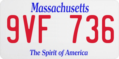 MA license plate 9VF736