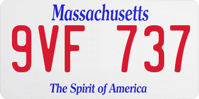 MA license plate 9VF737