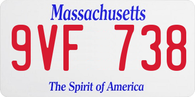 MA license plate 9VF738