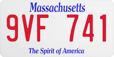 MA license plate 9VF741