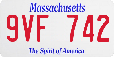MA license plate 9VF742