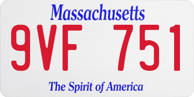 MA license plate 9VF751