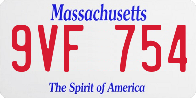 MA license plate 9VF754