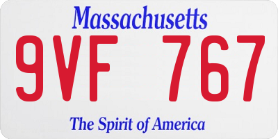MA license plate 9VF767