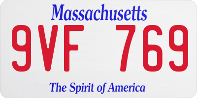 MA license plate 9VF769