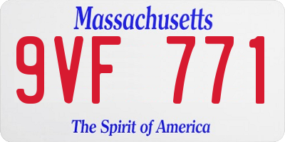 MA license plate 9VF771