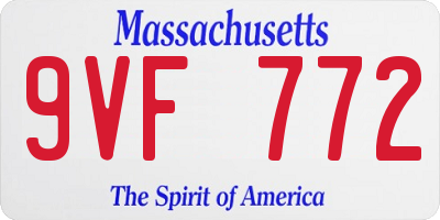 MA license plate 9VF772