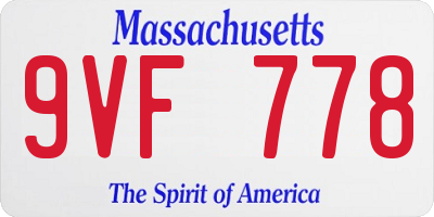 MA license plate 9VF778
