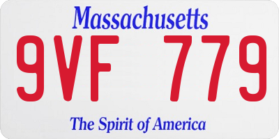 MA license plate 9VF779