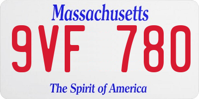 MA license plate 9VF780