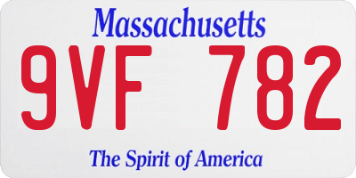 MA license plate 9VF782