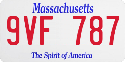 MA license plate 9VF787