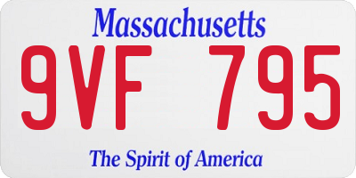 MA license plate 9VF795