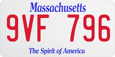 MA license plate 9VF796