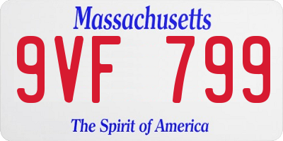 MA license plate 9VF799
