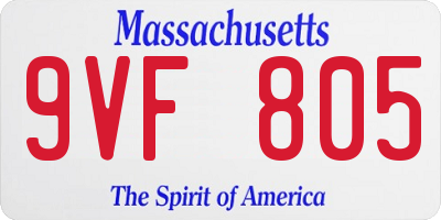 MA license plate 9VF805