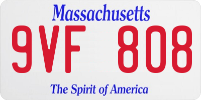 MA license plate 9VF808