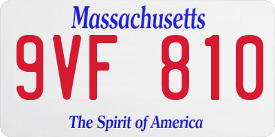 MA license plate 9VF810