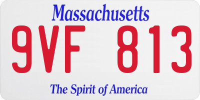 MA license plate 9VF813