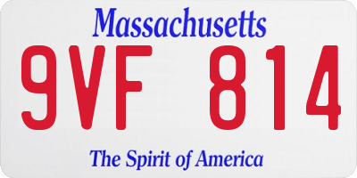 MA license plate 9VF814