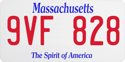 MA license plate 9VF828