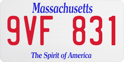MA license plate 9VF831