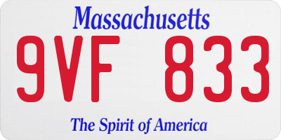 MA license plate 9VF833