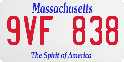 MA license plate 9VF838