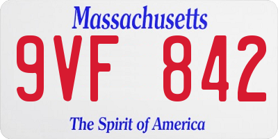 MA license plate 9VF842