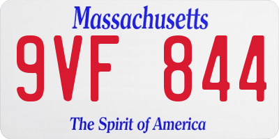 MA license plate 9VF844