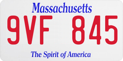 MA license plate 9VF845