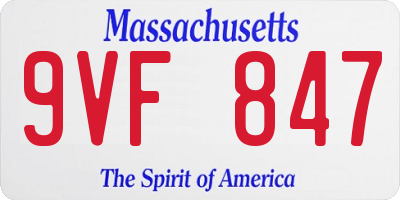 MA license plate 9VF847