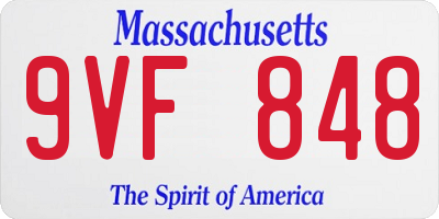 MA license plate 9VF848
