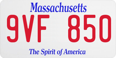 MA license plate 9VF850