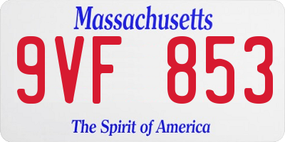 MA license plate 9VF853