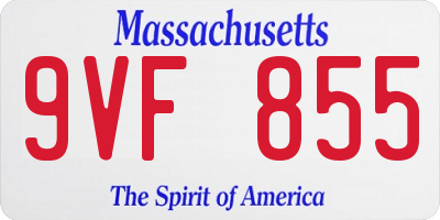 MA license plate 9VF855