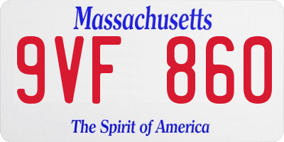 MA license plate 9VF860