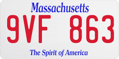 MA license plate 9VF863
