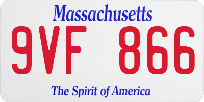 MA license plate 9VF866