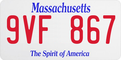 MA license plate 9VF867