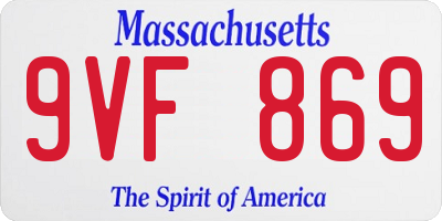 MA license plate 9VF869