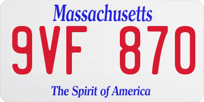 MA license plate 9VF870