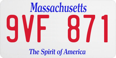 MA license plate 9VF871